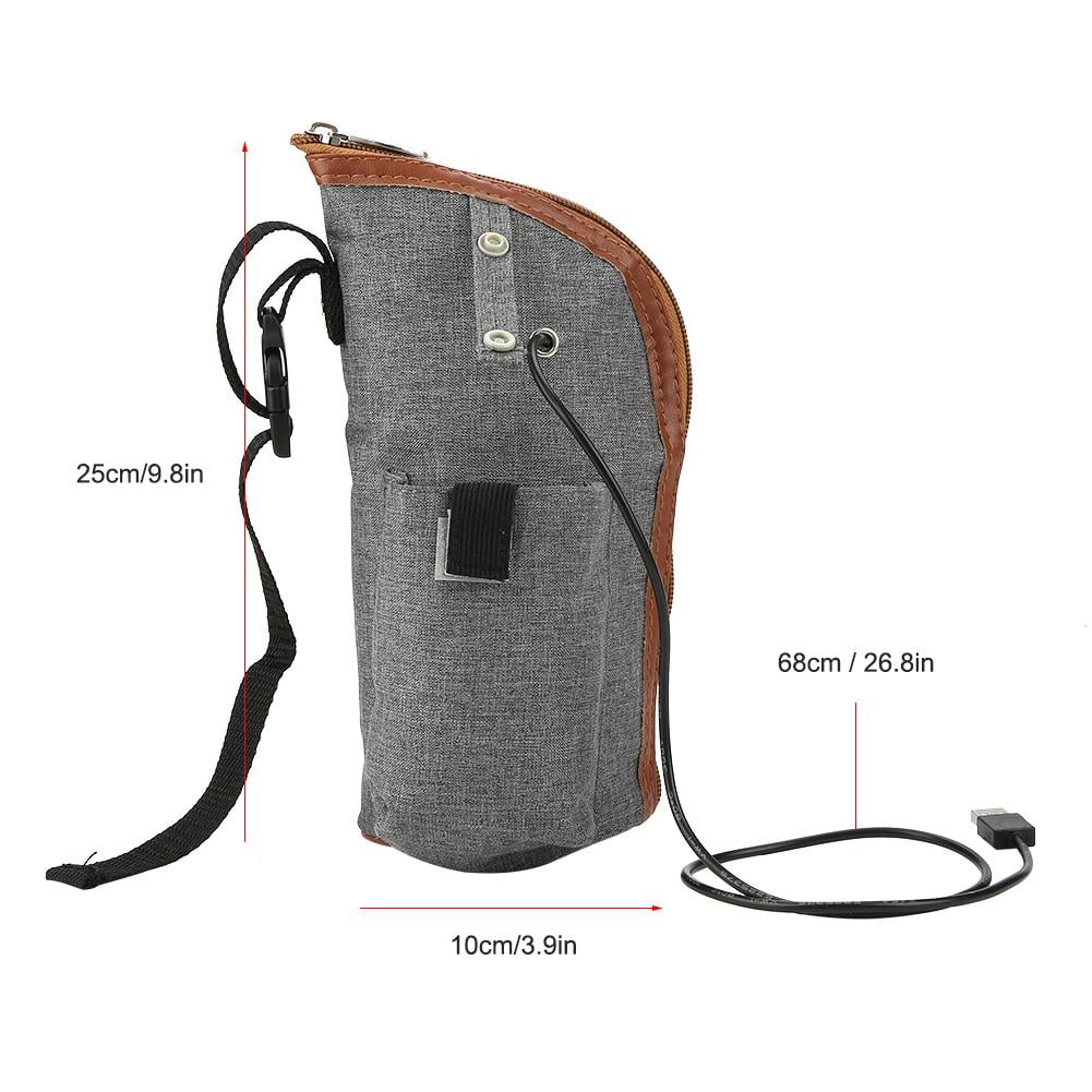 Tarente Bouteille Portable USB Tasse Voyage Lait Chaud Chauffe Chauffe-biberon dalimentation du Nourrisson Sac de Rangement Bleu